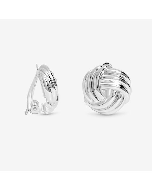 Jon Richard Metallic Plated Knot Stud Clip Earrings