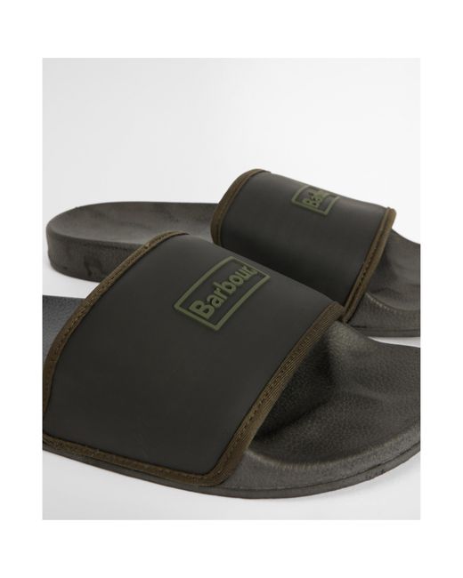 Barbour Black Cresswell Sliders for men