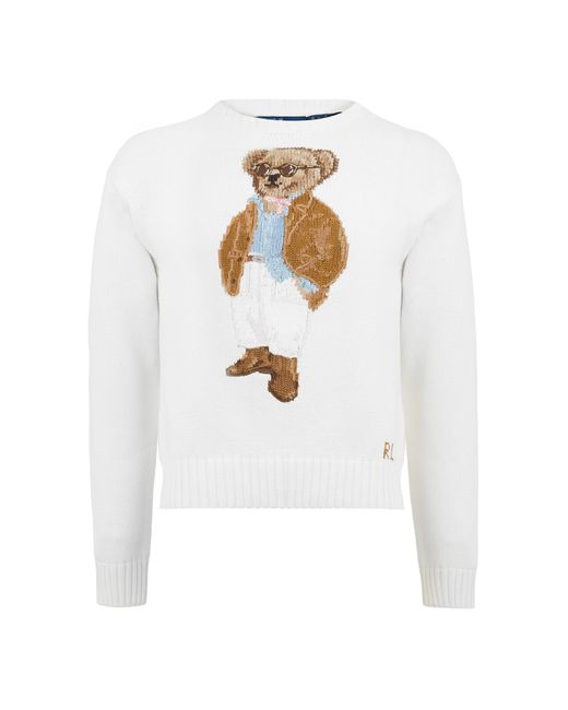 Polo Ralph Lauren White Bear Crew Neck Jumper