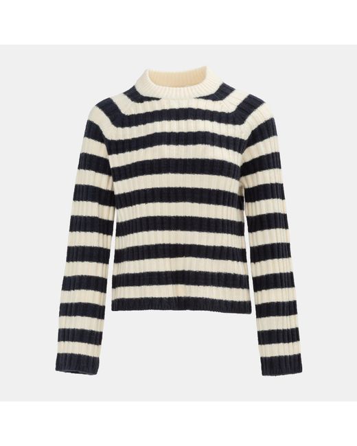 Miso Blue Stripe Jumper Open Hem