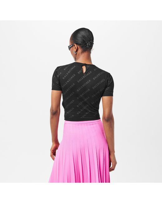 Balenciaga Black Textured Knitted Top
