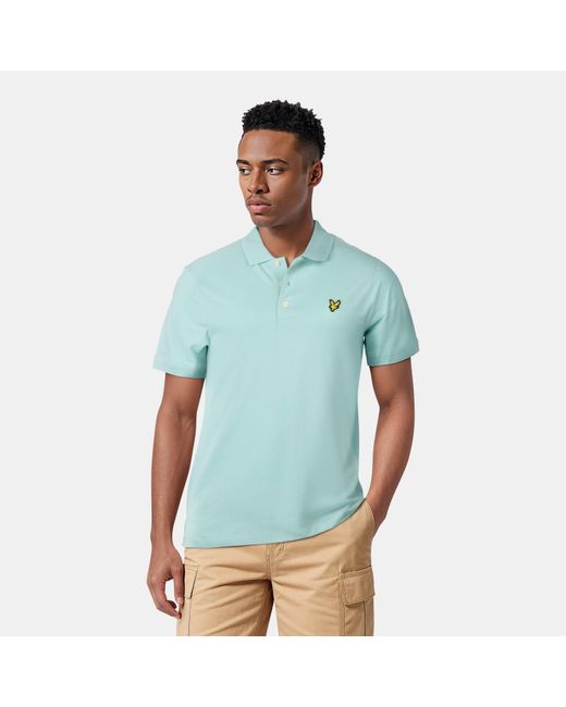 Lyle & Scott Blue Basic Short Sleeve Polo Shirt for men