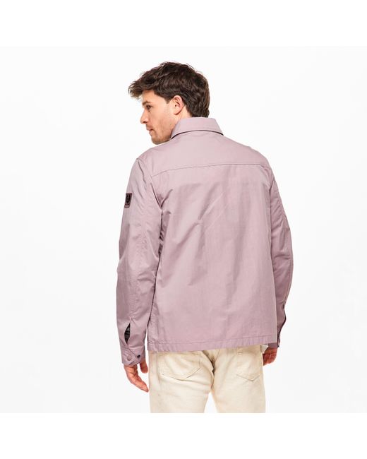Belstaff Purple Stride Zip Collar Long Sleeve Overshirt for men