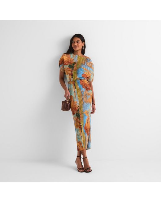 Never Fully Dressed Blue Artist Tilly Artistic Pattern Long Maxi Dress