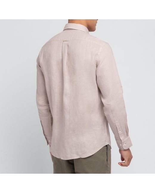 Eden Park White Plain Linen Shirt for men