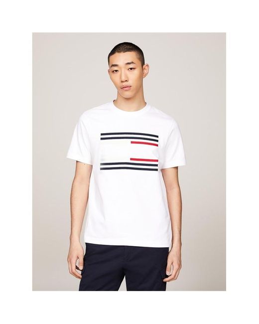 Tommy Hilfiger White Tommy Grain Flag Tee Sn43 for men