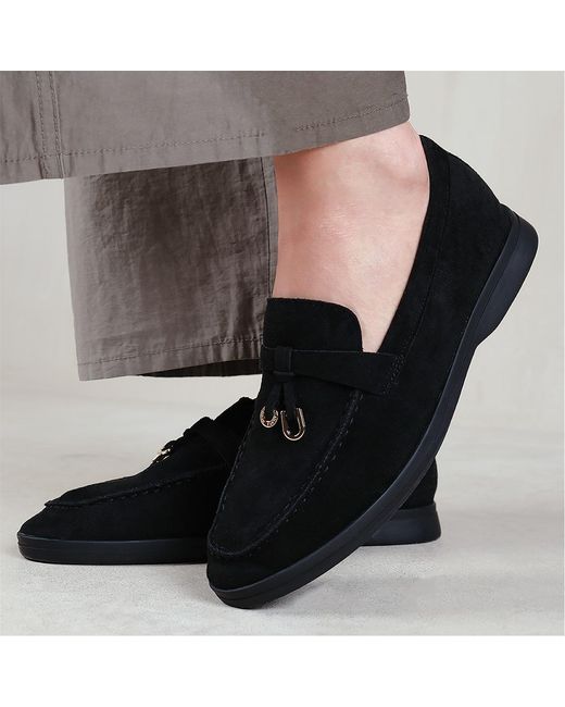Where's That From Black Pegasus Wide-Fit Slip On Loafers