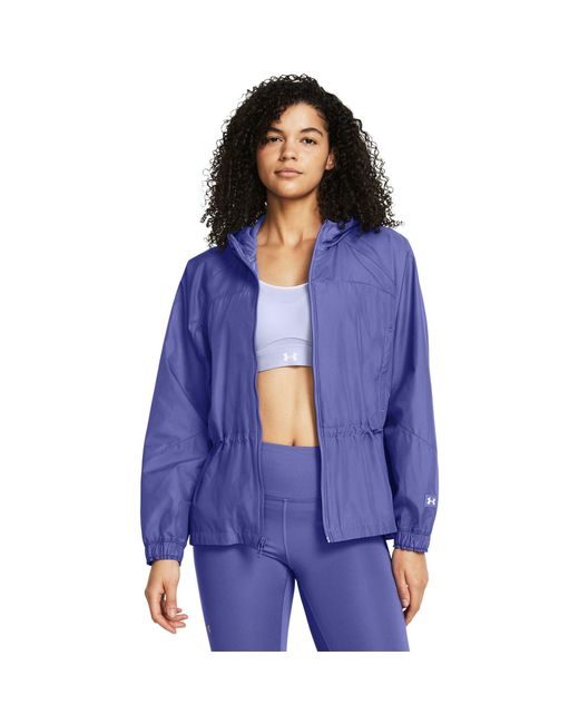 Under Armour Blue Rush Woven Full Zip Performance Training Jacket