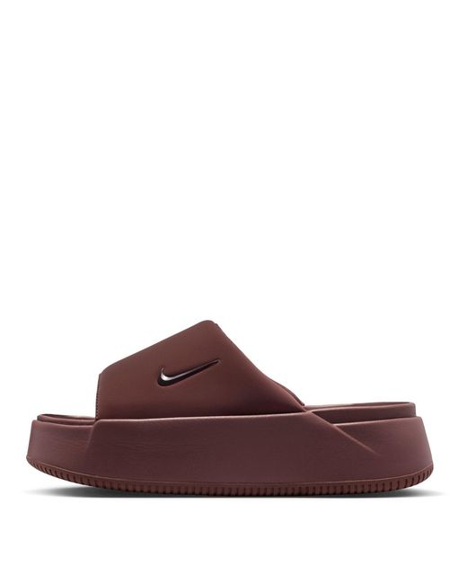 Nike Brown Calm Elevation Slides