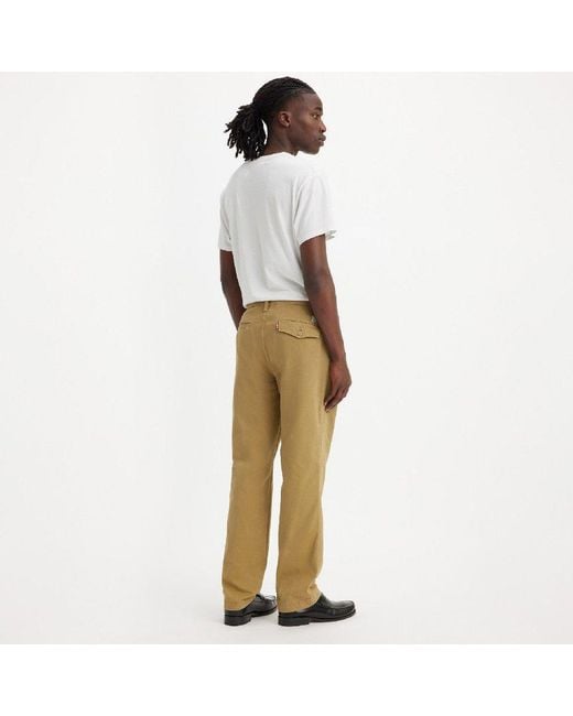 Levi's Yellow Authentic Straight Washed Chinos for men