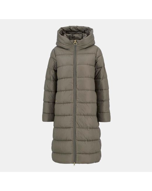 Barbour Multicolor Olivios Lightweight Hooded Long Puffer Jacket