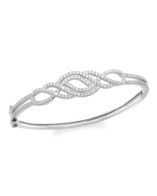 Be You White Sterling Cz Swirl Crossover Bangle