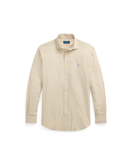 Polo Ralph Lauren White Poplin Check Long-Sleeve Patterned Shirt for men