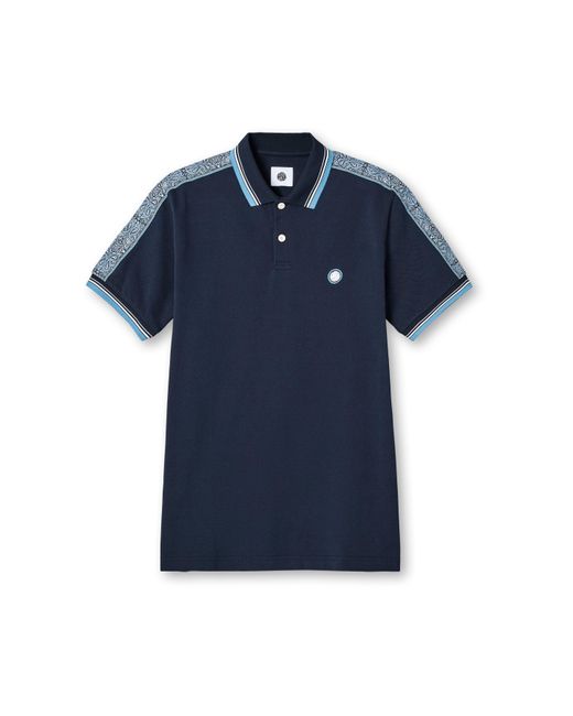 Pretty Green Blue Eclipse Tape Short-Sleeve Polo Shirt for men