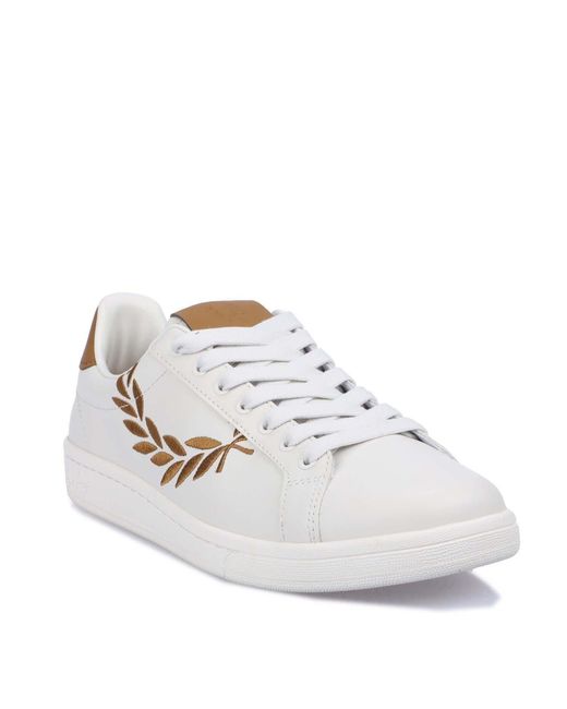Fred Perry White B721 Leather Trainers for men