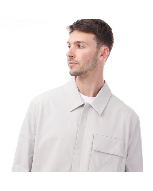 Belstaff White Cotton Twill Challenger Overshirt for men