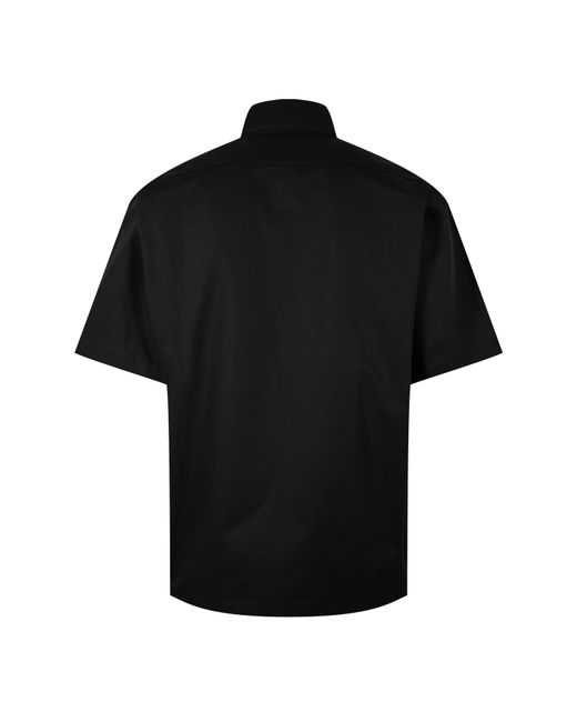 CP COMPANY METROPOLIS Black Short-Sleeve Oxford Shirt for men