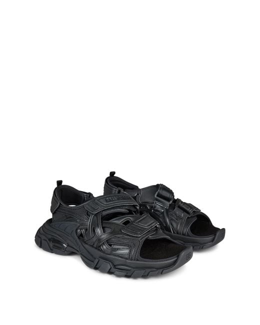 Balenciaga Black Neoprene Rubber Track Sandals for men