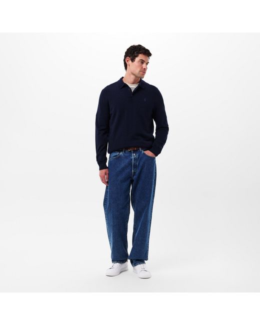 Polo Ralph Lauren Blue Merino Crew Neck Jumper for men