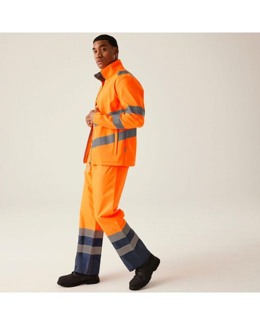 Regatta Orange Hi-Vis Pro Contract Ablaze 2 Layer Softshell for men