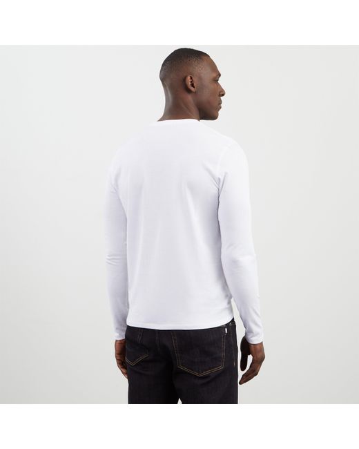 Eden Park White Long Sleeved Cotton T-Shirt for men