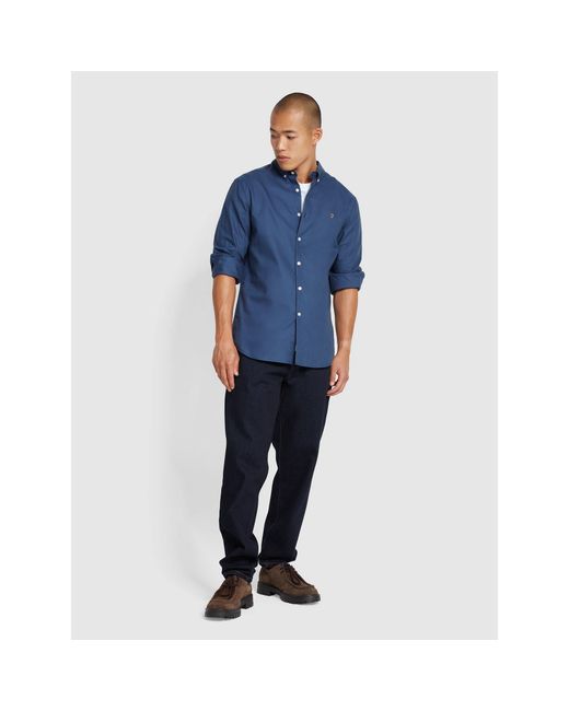 Farah Blue Oxford Long Sleeve Shirt for men