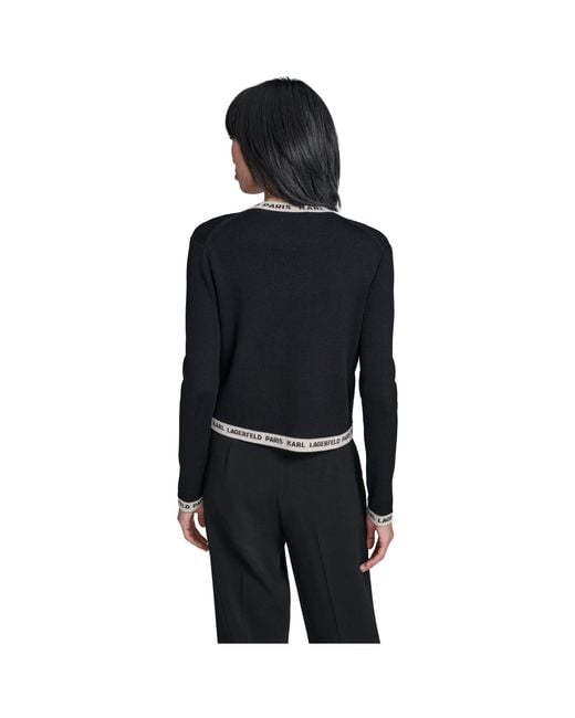 Karl Lagerfeld Black Sportswear Cardigan