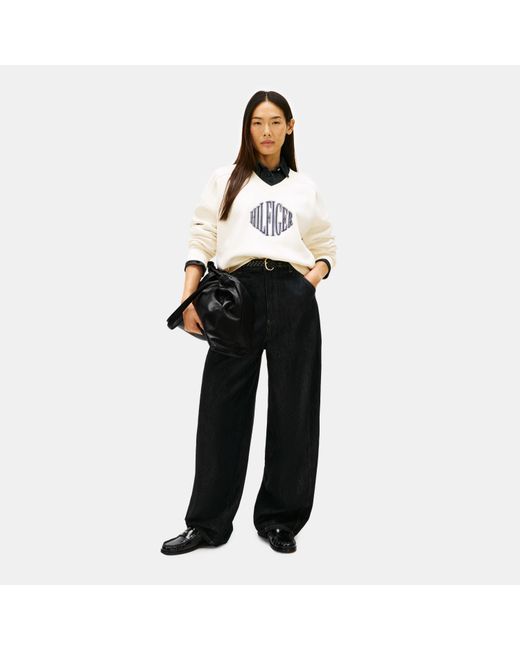 Tommy Hilfiger Black Leather Tote Bag