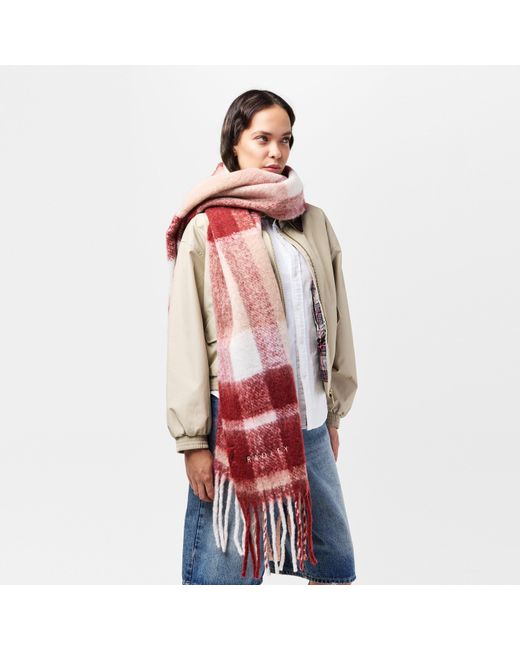 Radley Red Knitted Check Scarf