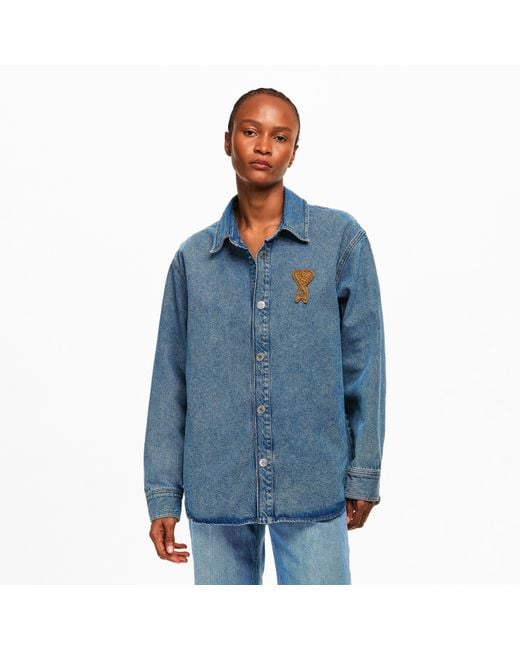AMI Blue Denim Overshirt