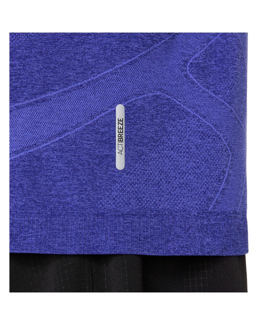 Asics Blue Road Seamless Ss Top Running for men