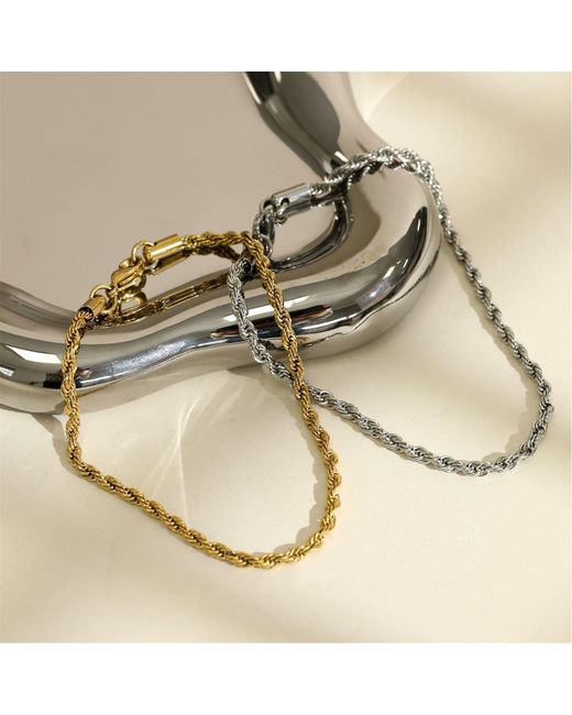Inicio Metallic Waterproof Twist Rope Bracelet for men