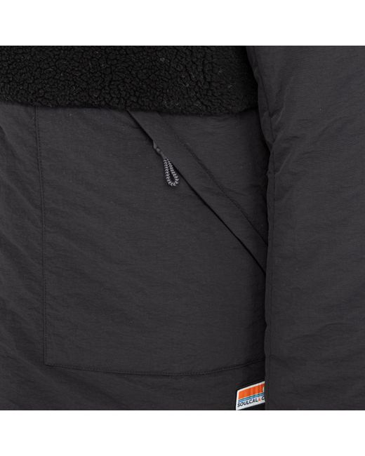 SoulCal & Co California Black Soul Sherpa Hooded Long Sleeve Hybrid Jacket for men