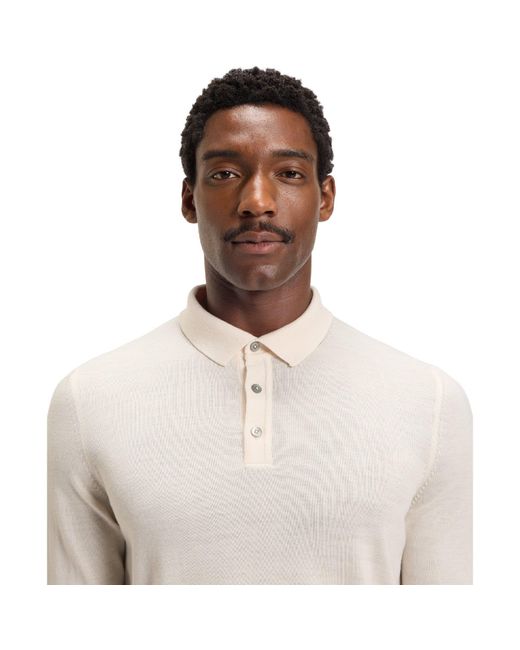 Boss Natural Lancione Long-Sleeve Polo for men