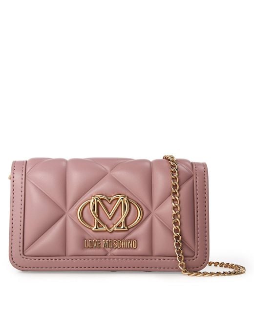 Love Moschino Pink Quilted Cross Body Bags