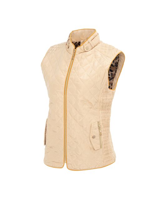 Miso Natural Stand Collar Full Zip Hip Length Gilet