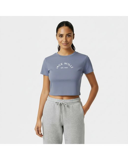 Jack Wills Blue Cropped Baby Tee Ladies