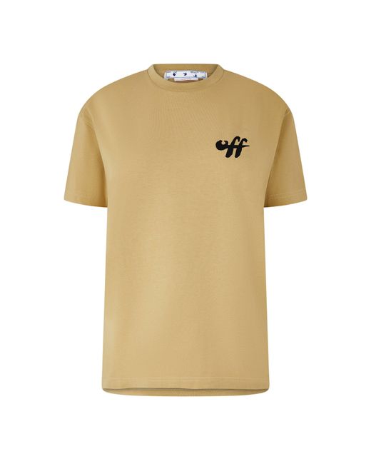 Off-White c/o Virgil Abloh Yellow Off Zebra Crew Neck Regular Fit T-Shirt