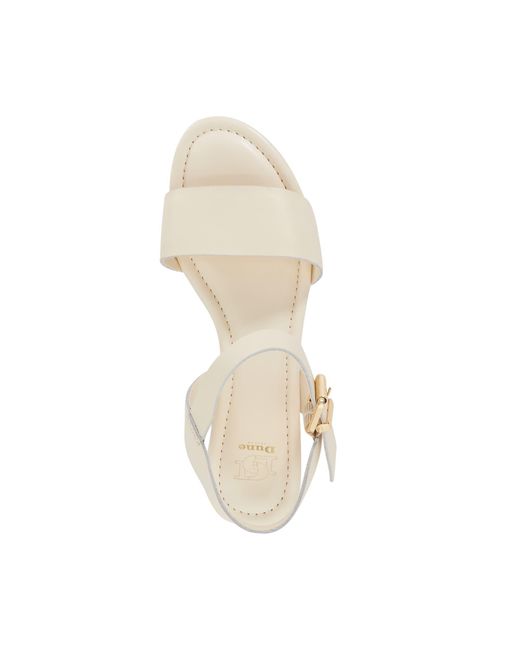 Dune White Lazered Leather Flatform Sandals