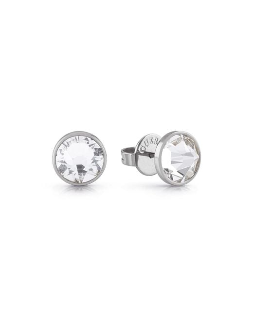 Guess Metallic 8Mm Cz Stud Earrings for men