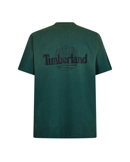 Timberland Green Sunfaded Back Graphic T-Shirt for men