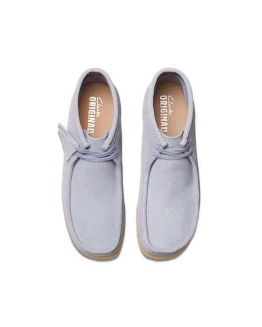 Clarks Gray Wallabee Suede Flat Ankle Boot for men