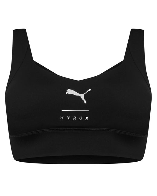 PUMA Black Hyrox World Power Medium Impact Sports Bra