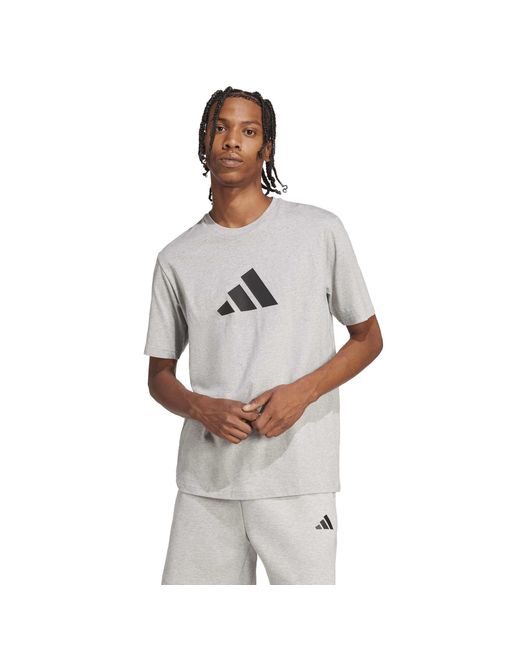 Adidas Gray M Fi 3Bar Tee for men