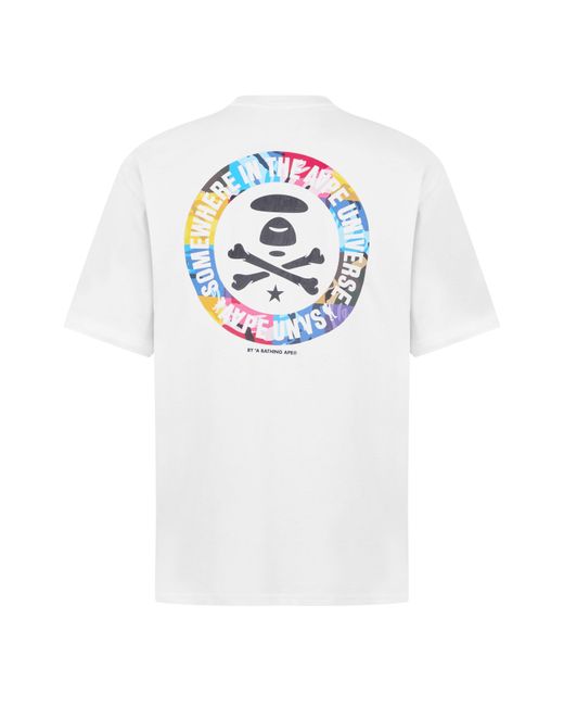 Aape White Universe Bones T-shirt for men