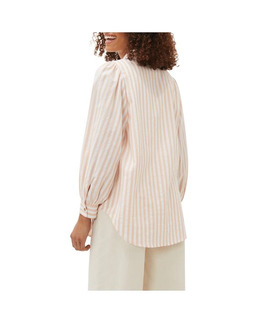 Phase Eight Natural Vixen Stripe Collared Blouse