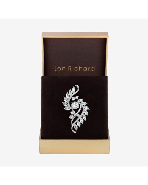 Jon Richard Black Plated Crystal Brooch
