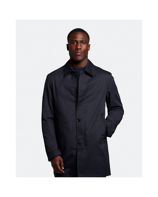 Lyle & Scott Blue Mid Length Car Coat for men