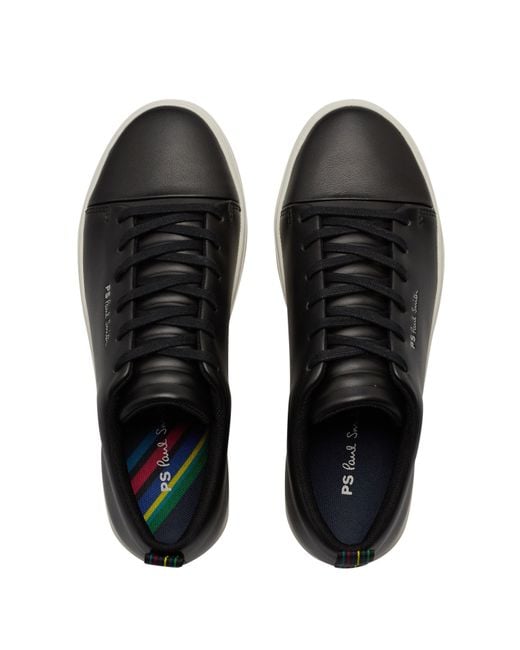 Paul Smith Black Lee Leather Low-Top Trainers for men