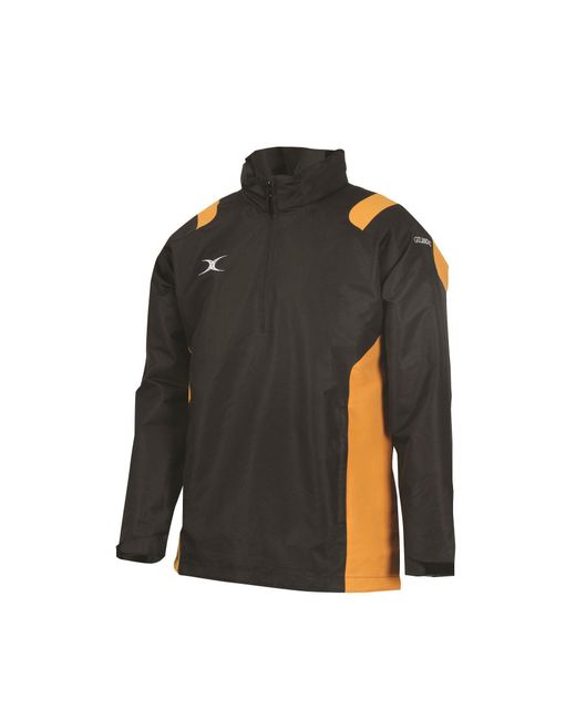 Gilbert Black Adults Water-Repellent Adjustable Performance Rugby Jacket